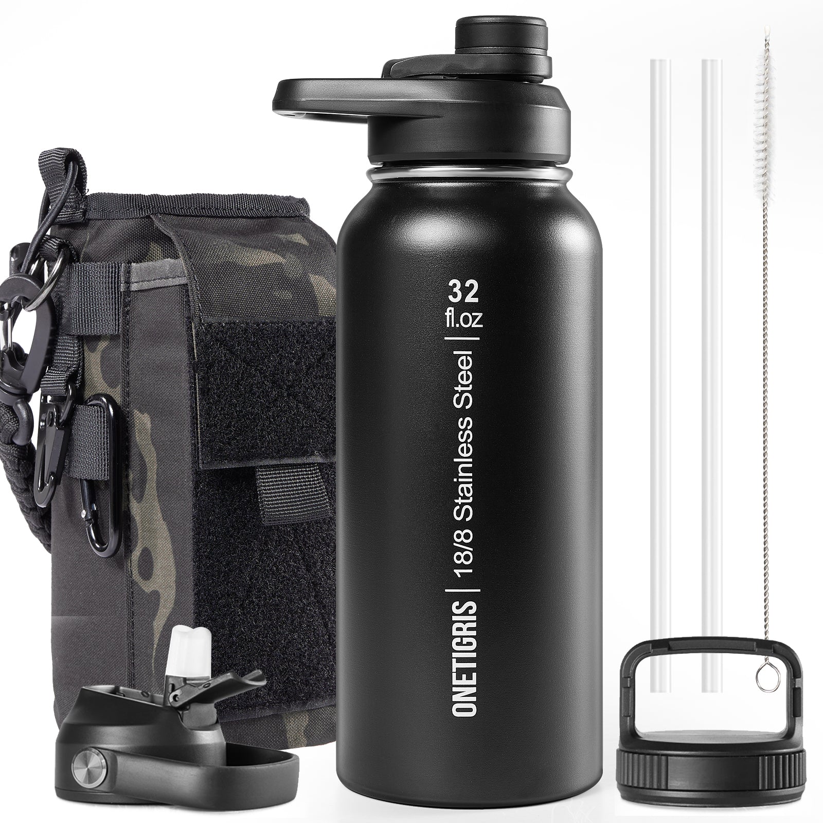 32oz Stainless Steel Insulated Water Bottle with Pouch set